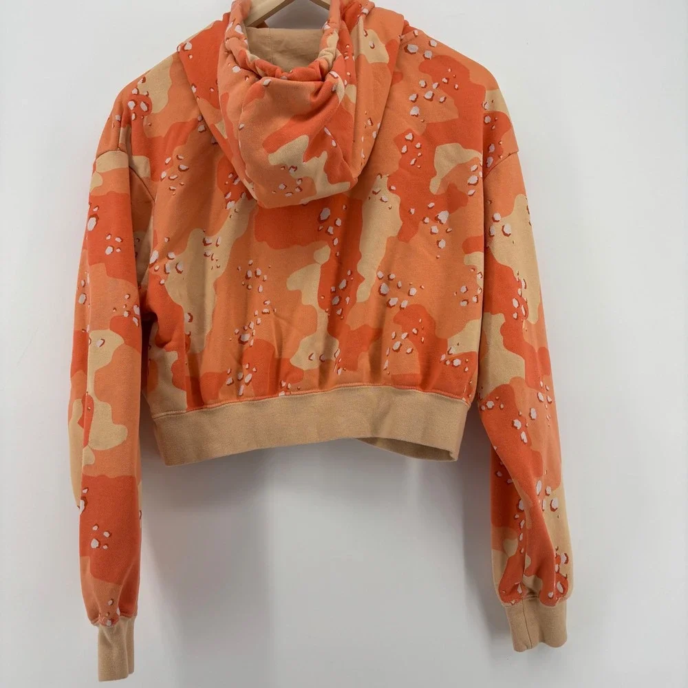 Nike Womens Camo Cropped Hoodie Size Medium Orange Desert Camouflage - Picture 13 of 14